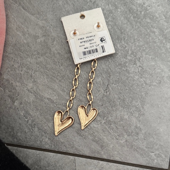 Free People Gold Star and Heart Chain Earrings - Picture 3 of 3